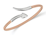 Rose Plated Sterling Silver Flexible Bangle Bracelet